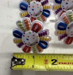 Happy Birthday Rings 32 Cupcake Toppers Featuring Multi-Colored Balloons Part…