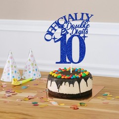 Double Digits 10 Cake Topper, Out Single Digits Im Ten, Boys Girls Happy 10th…