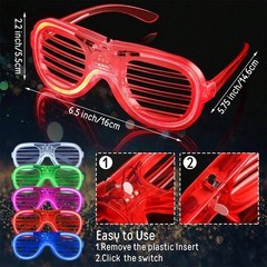 LED Light Up Party Glasses Bulk 12 or 25 Pack 5 Colors Neon Wedding Favors