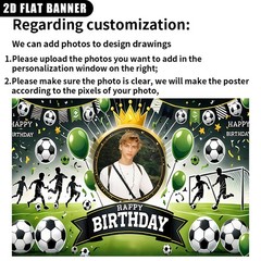 1pc 2D Personalized Custom Name Text Number Soccer Party Banner Football Decor❀
