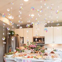 Transparent Bubble Garlands Mermaid Party Decoration Colored Flat Cutouts Han…