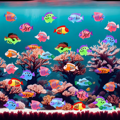 36Pcs Plastic Tropical Mini Fish Toy Set for Children’S Party Supplies and Decor