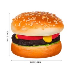 Artificial Pu Hamburger Model 3.14X2.75X2.75In Realistic Fake Burger Decor fo…