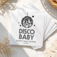 Disco Baby Shower Napkins Retro Disco Ball Party Favors SATTNA0690