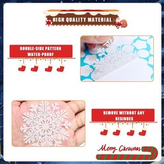 AHEONLAR 142PCS Christmas Window Static Cling Sticker, Snowflake White