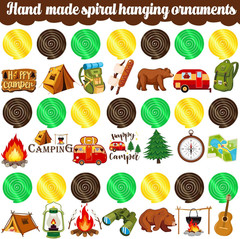 Happy Camper Hanging Swirls Camping Themed Party Decorations 21PCS Camping Adven