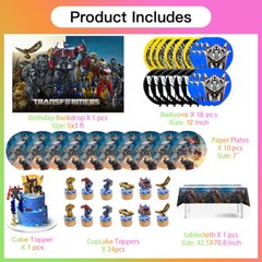 Transformers Rise Of The Beasts Party Supplies Birthday Plates Balloons Banner