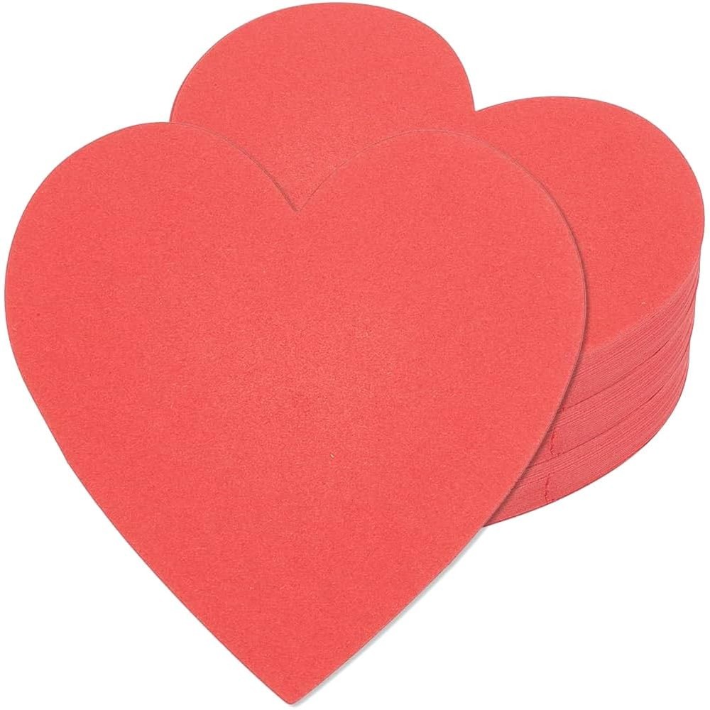 50 PCS Red Heart Paper Cut Outs 4 Inch Valentines Day Cutouts Double Tape