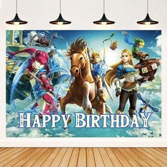The Legend of Zelda Happy Birthday Backdrop 3x5ft Anime Video Game Theme Banner