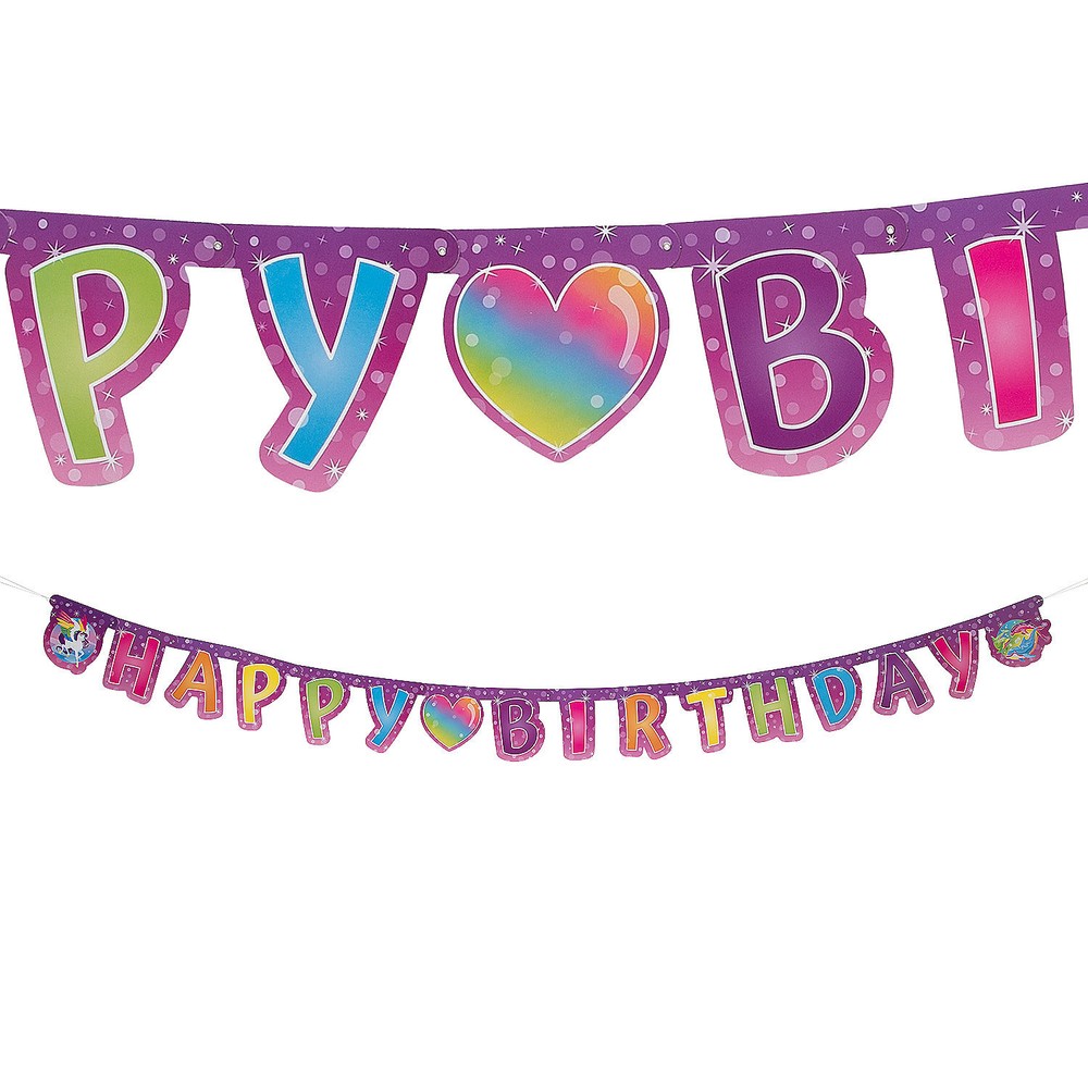 Fun Express Happy Birthday Rainbow Sparkle Banner