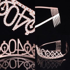 CIEHER 40th Birthday Crown + Sash + Pearl 2 Piece Set, & Tiara Set