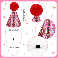 Mini Glitter Birthday Party Hats – 10 Pcs Multicolor Cone Hats for Kids & Pets