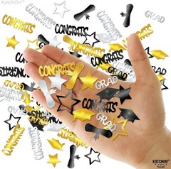 Graduation Decorations 2026 – Pack of 1000, Black and Gold Congrats Grad Grad…
