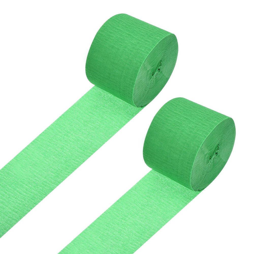 Crepe Paper Grass Green Paper Streamers – 1.8 Inch x 82 Feet / 2 Roll