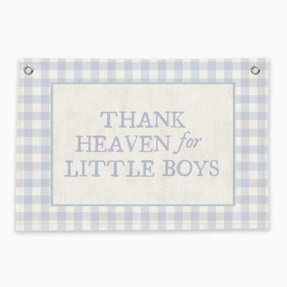 Boys Nursery Room Decor,Thank Heaven for Little Boys,Baby Shower Blue Boy Roo…
