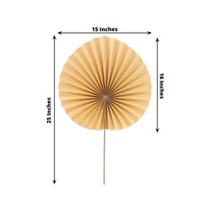 6 Natural 25″ Dried Tropical Palm Leaf Paper Fans Wedding Events Decorations