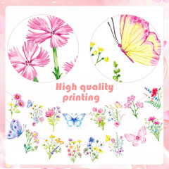 2PCS Wildflower Party Banners Spring Floral Butterfly Party Decorations 12ft