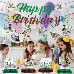 Duck Hunting Birthday Party Decorations – 18PCS One Lucky Duck Birthday Decor…