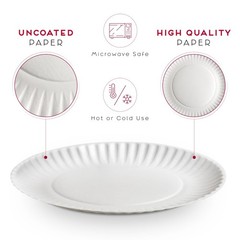 Alitte 9-Inch Disposable Paper Plates – 500 Count – Bulk Pack of Uncoated Pap…