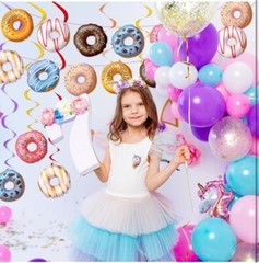 34 Pcs Donut Party Decorations Include 2 Pcs Donut Garland Banner and 32 Pcs …