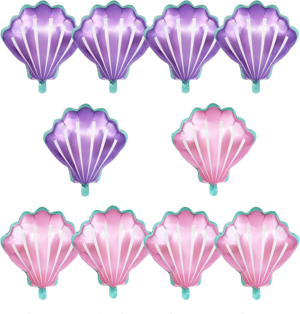 Sea Shells Balloons Multi-Color Sea Shells Foil Mylar Balloon for Birthday Ocean