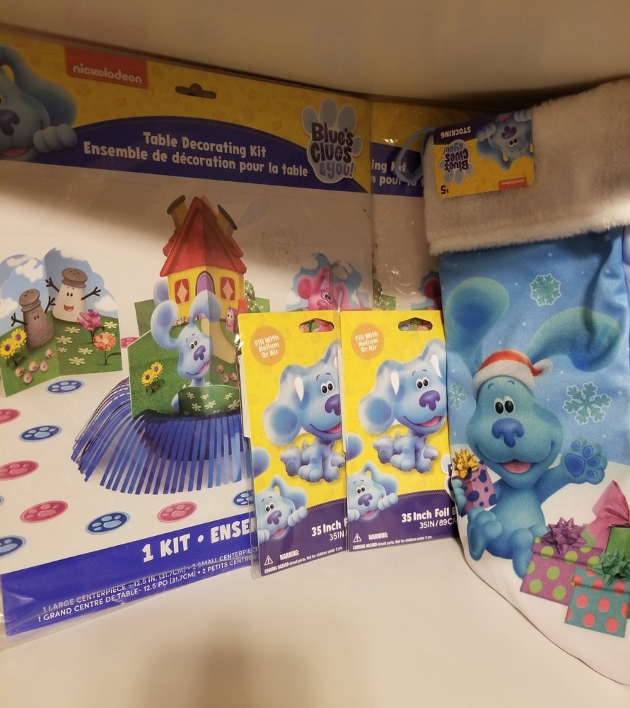 Blue’s Clues Holiday Birthday Party Supplies Decorations, Balloons Christmas Lot