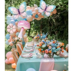 Fairy Balloons For Birthday Party,10pack Pink Purple Mushroom Balloons,butter…