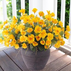 Flexible Stem Artificial Hibiscus Silk Flower for Outdoor Porch Decoration