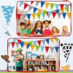 5 Pcs 49.2Ft Cartoon Party Decorations Blue Sky White Clouds and Cow Print Pe…