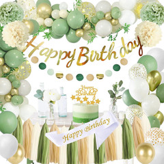 Upgraded Sage Green Birthday Party Decorations for Girls Women with Happy Birthd