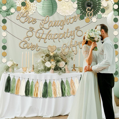 Bridal Shower Decorations,Sage Green Bridal Shower Decorations Includes Love Lau