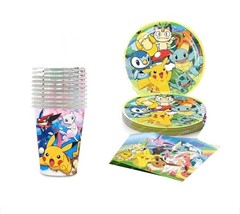 Pokémon tableware party set balloons kids birthday Supplies Plates Cups Pikachu