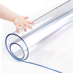 Clear PVC 1.5mm Vinyl Table Cover Protector for Dining Table, Rectangular