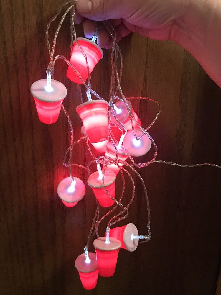 12 Mini Red Cup Solo Battery Operated Party House Lights-Portable BBQ-Pre Owned