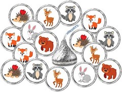 RokAPary 324 Forest Animals Kisses Labels, Woodland Creatures Kisses Stickers