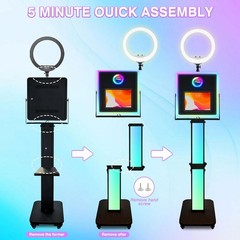 Portable iPad Photo Booth Machine Stand 2‑in‑1 for iPad & DSLR Camera for Party