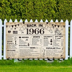 Rope-Mounted Vintage 1966 60th Birthday Party Banner for Memorable Celebrations