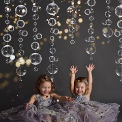 Transparent Bubble Garlands Mermaid Party Decoration Colored 26.4 feet, White
