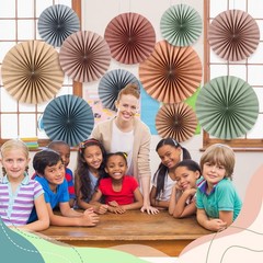 Weekgrat 18 Pcs Sage Green Brown Boho Hanging Paper Fans Decor Back Colorful