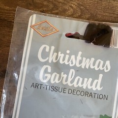 Vintage Beistle Christmas Tree Honeycomb Garland Red Green Paper Holiday Decor