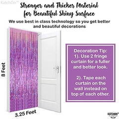 KatchOn, Iridescent Purple Fringe Curtain – 8×3.25 Feet, Pack of 2 | Purple