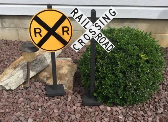 MrTrain Theme Party Decorations | Set of 2 | Railroad Crossing | RR | Trains