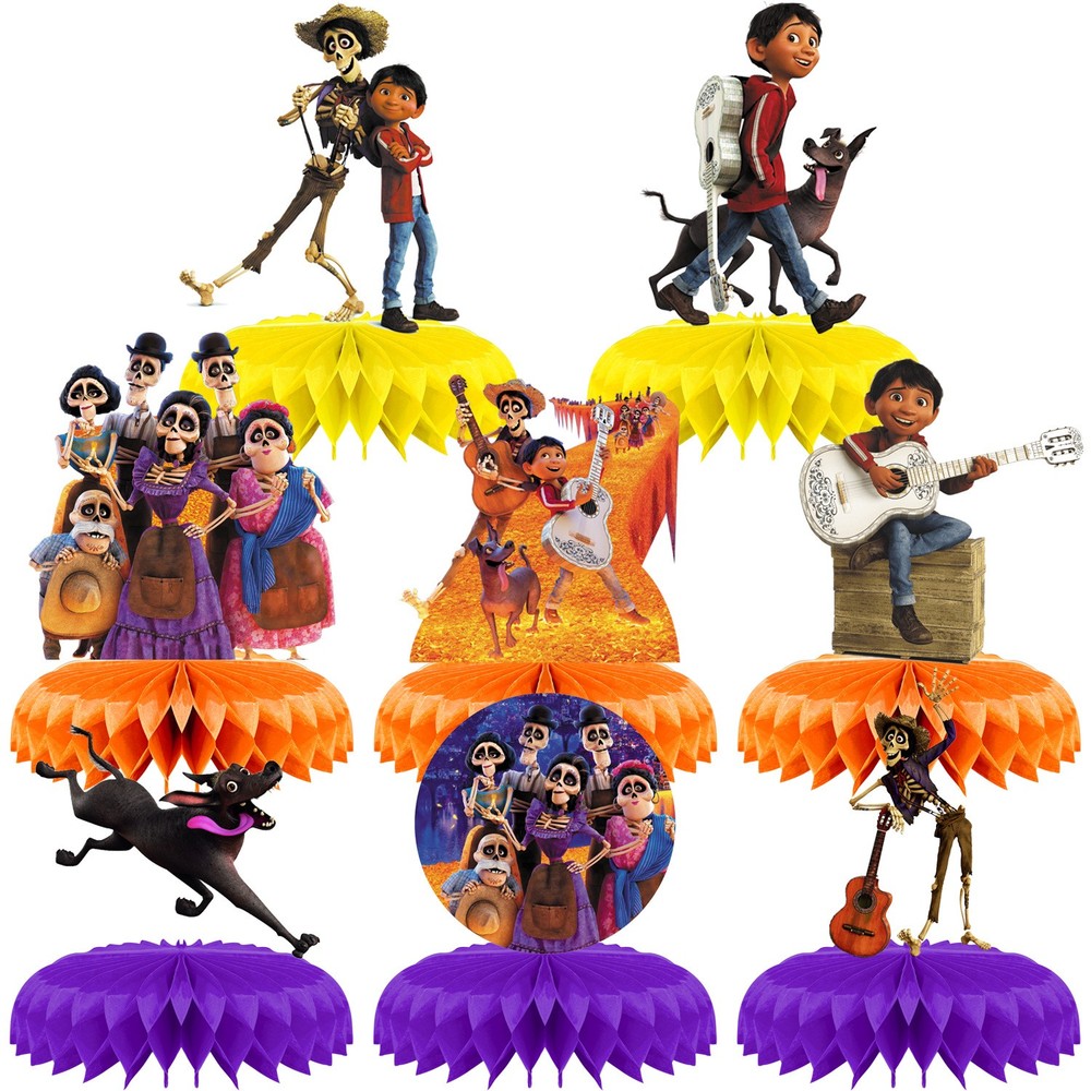 Coco Honeycomb Centerpieces 8pcs 3D Table Decorations Party Supplies