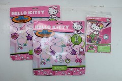 Hello Kitty Birthday Party Decoration 2 x 12 Piece Swirl & 8 Pack Invitation Set