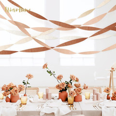 Wedding Party Decorations, 8 Rolls Creamy White Crepe Paper Streamers for Boho W