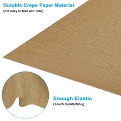 8.2ft Crepe Paper Roll, 2 Rolls 10″ Width Paper Streamer Sheet, Brown