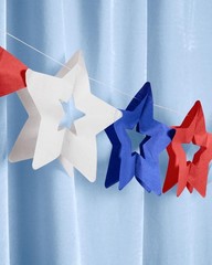 10ft Red, White & Blue Paper Star Banner Set of 2 for Patriotic Celebrations