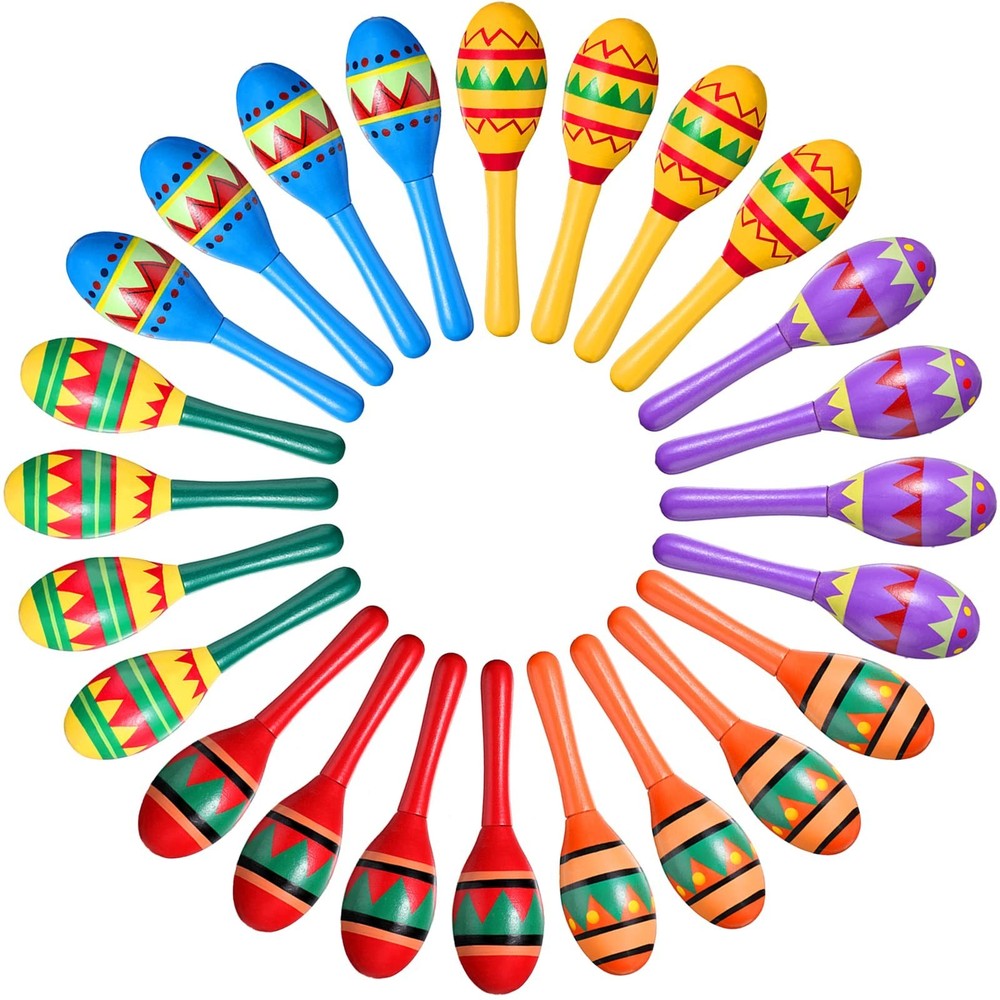 Civaner 12 Pcs Mini Fiesta Maracas for Adults Cinco De Mayo Maracas Mexican D…