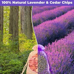 16 Pack Lavender Sachet Bags & Cedar Chips Set – 100% Natural Premium Dried Lave