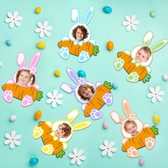 Easter Bunny Cutouts Bulletin Board Decoration Paper Rabbit Glue Dots 48 PCS